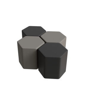 Abecca Anti Ligature Eagle Hexagon Ottoman EF125 Marlo Mushroom and Liquorice