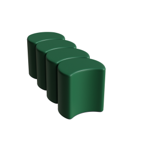 Abecca Anti Ligature Hawk Crescent Ottoman HF126 Green multi