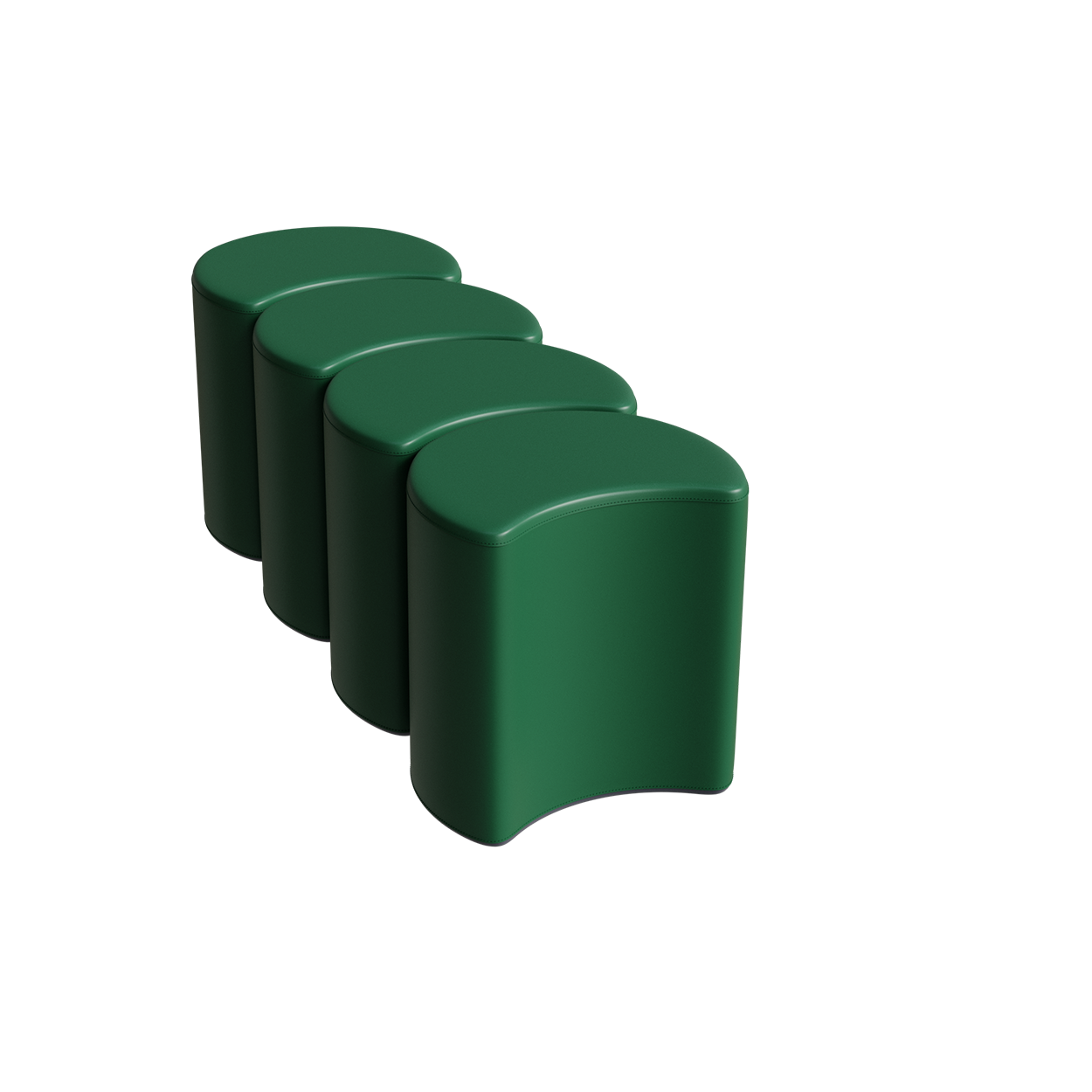 Abecca Anti Ligature Hawk Crescent Ottoman HF126 Green multi