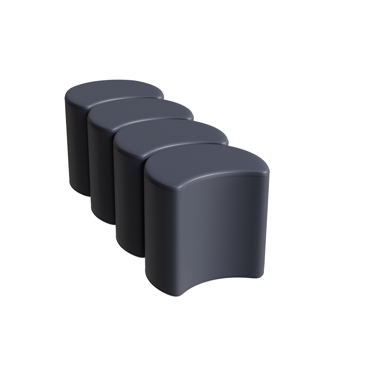 Abecca Anti Ligature Hawk Crescent Ottoman HF126 Grey multi