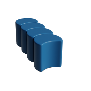 Abecca Anti Ligature Hawk Crescent Ottoman HF126 Teal Multi