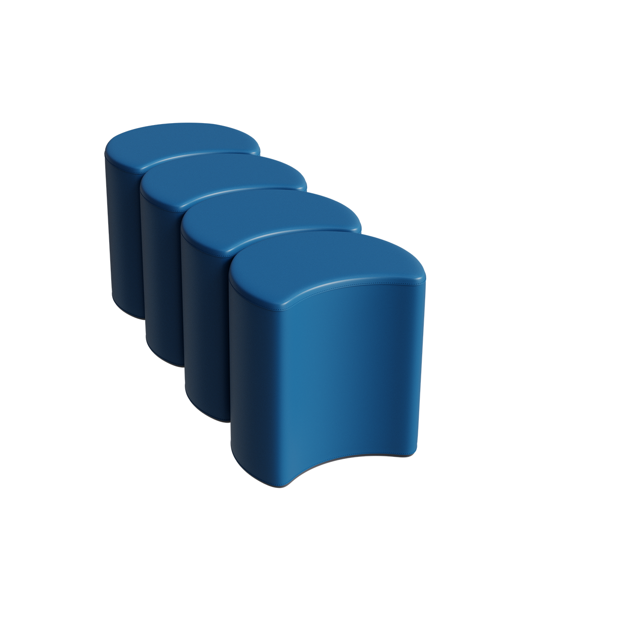 Abecca Anti Ligature Hawk Crescent Ottoman HF126 Teal Multi