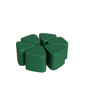 Abecca Anti Ligature Hawk Triangle Ottoman HF128 Green Multi