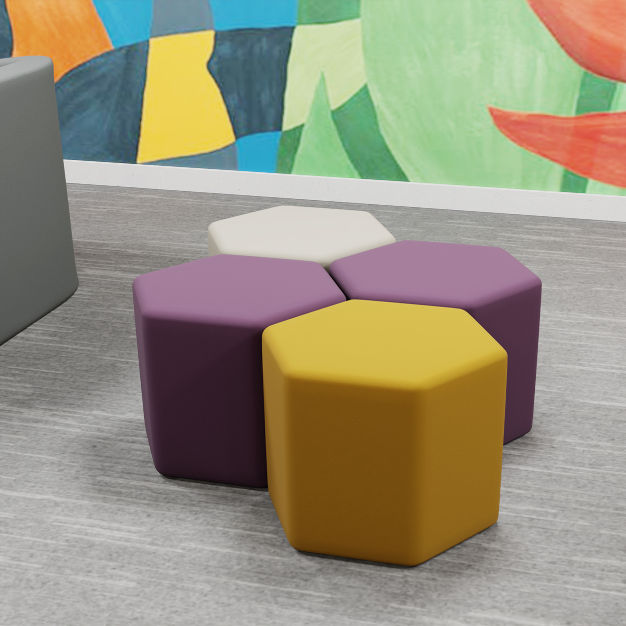 Hex ottoman room render