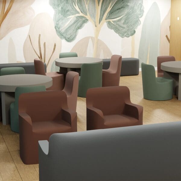 arm chair round table