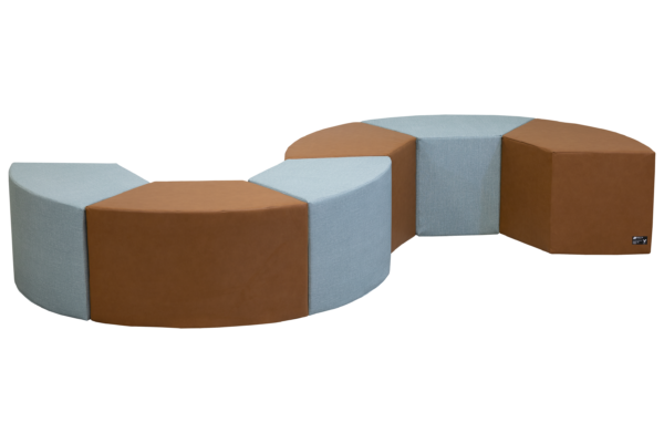 Shaped ottoman. Works excellent with the Abecca tables